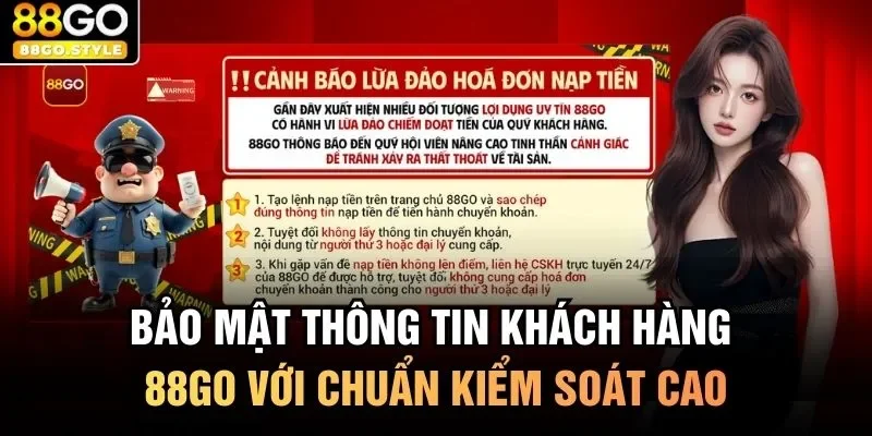 Bảo mật thông tin khách hàng 88GO với chuẩn kiểm soát cao